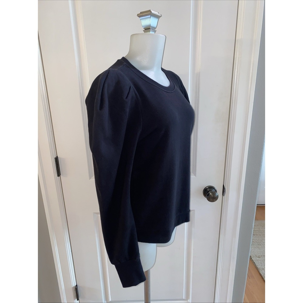 Nation LTD Puff Long Sleeve Sweatshirt Pullover Womens Size M Black Cotton - Picture 3 of 11